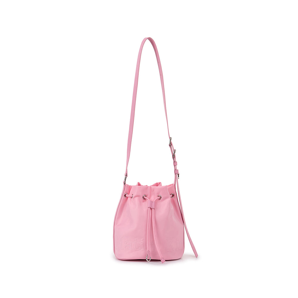 EMBOSSED LOGO MINI BUCKET BAG IN PINK – Matin Kim