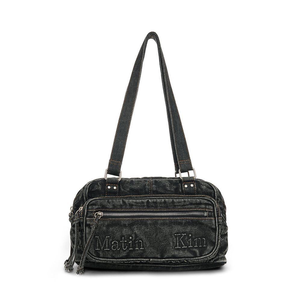 MATIN DUST DENIM ONE POCKET SHOULDER BAG IN BLACK – Matin Kim MATIN DUST DENIM ONE POCKET SHOULDER BAG IN BLACK – Matin Kim