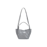 GLOSSY TWO WAY MINI BAG IN GREY