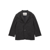 RAW CUT CHECK BLAZER FOR WOMEN IN CHARCOAL