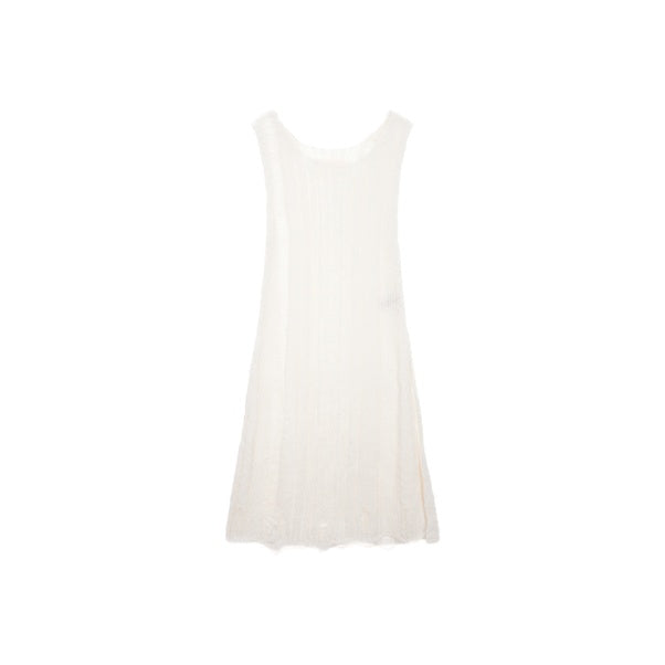 ivory knit dress Eunice Sweater Skirt Society skimming midi skirt with a side slit Just a Girl Knit Mini