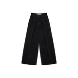 TUCK POINT WIDE DENIM PANTS IN BLACK