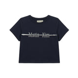 CUTTED LOGO CROP TOP IN NAVY