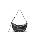 STUD LEATHER SHOULDER BAG IN BLACK