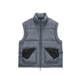 FOLDED POCKET DOWN VEST FOR WOMEN IN GREY