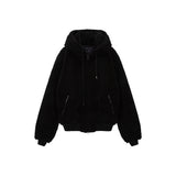 LOGO POINT FLEECE HOODY JUMPER FOR MEN IN BLACK