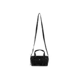 GLOSSY LOGO SPORTY MINI DUFFEL BAG IN BLACK