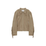 FRINGE SUEDE JACKET FOR MEN IN BEIGE