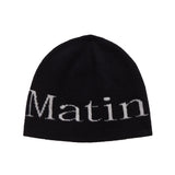 LOGO JACQUARD SHORT BEANIE IN BLACK