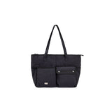 POCKET UTILITY NYLON BIG SHOULDER BAG IN BLACK