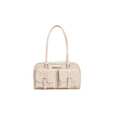 DOUBLE POCKET SPORTY TOTE BAG IN BEIGE