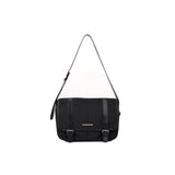 TWO BUCKLE MESSENGER BAG IN BLACK