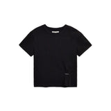 MINI LABEL SHIRRING TOP IN BLACK