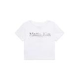 STAMP LOGO GRAPHIC CROP TOP IN WHITE