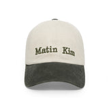 MATIN CLASSIC LOGO CORDUROY BRIM BALL CAP IN CREAM