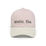 MATIN CLASSIC LOGO CORDUROY BRIM BALL CAP IN PINK