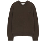 CASHMERE BLENDED PANEL KNIT PULLOVER IN BROWN
