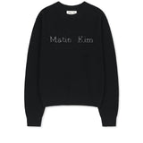 MATIN APPLIQUE LOGO KNIT PULLOVER IN BLACK