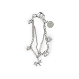 MATIN DOUBLE METAL CHAIN STRAP IN SILVER