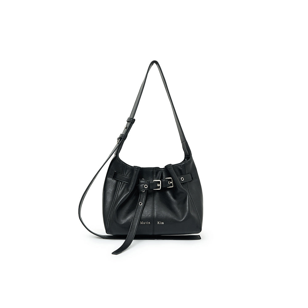 BELTED VOLUNN SMALL BUCKET BAG IN BLACK – Matin Kim