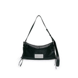 EYELET SHIRRING SHOULDER BAG IN BLACK
