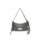EYELET SHIRRING SHOULDER BAG IN GREY