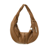 TWIST HANDLE SMALL HOBO BAG IN BROWN