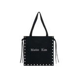 EYELET LOGO CANVAS ECOBAG IN BLACK