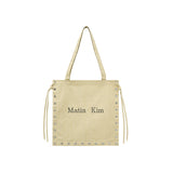 EYELET LOGO CANVAS ECOBAG IN BEIGE