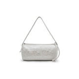 APPLIQUE LOGO JERSEY DUFFLE BAG IN LIGHT BEIGE
