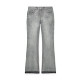 WASHED POINT BOOTS CUT DENIM PANTS IN GREY