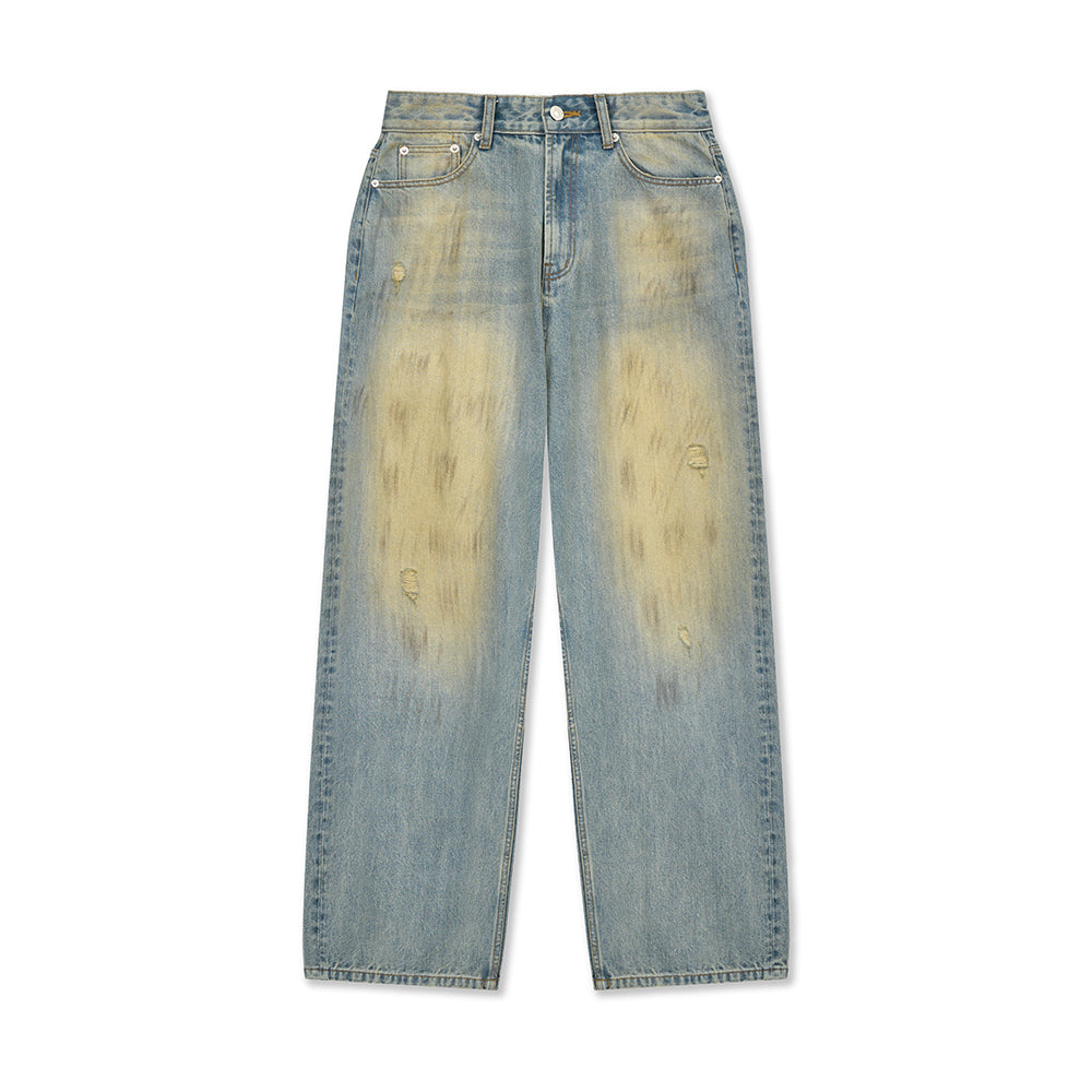 VINTAGE DIRTY WASHED DENIM PANTS IN LIGHT BLUE – Matin Kim