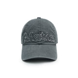 ROUGH CUT APPLIQUE BALL CAP IN GREY