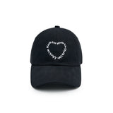 HEART LOGO BALL CAP IN BLACK