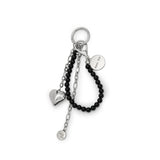 MATIN HEART CHARM KEYRING IN BLACK