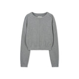 RAGLAN SLEEVE KNIT PULLOVER IN GREY