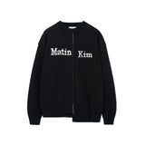 ASYMMETRIC LOGO KNIT PULLOVER IN BLACK