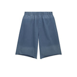 VINTAGE WASHED BACK LOGO BERMUDA SWEATPANTS IN SMOKE BLUE