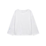 RAW HEM FINISHED BOAT NECK TOP IN WHITE