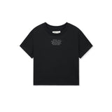 LABEL POINT LETTERING CROP TOP IN BLACK