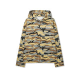 TYPO ARTWORK CAMOUFLAGE HOODY IN CAMEL
