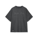 DISTRESSED LOGO TOP IN CHARCOAL