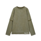 SPRAY EFFECT LAYERED TOP FOR MEN IN KHAKI