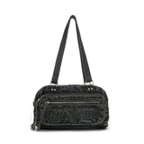 MATIN DUST DENIM ONE POCKET SHOULDER BAG IN BLACK