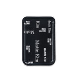 MATIN ALL-OVER LOGO MAGNETIC CARD WALLET IN BLACK