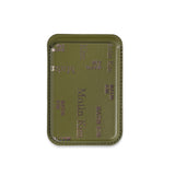 MATIN ALL-OVER LOGO MAGNETIC CARD WALLET IN KHAKI