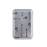 MATIN ALL-OVER LOGO MAGNETIC CARD WALLET IN SILVER