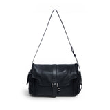 DUAL POCKET MESSENGER BAG IN BLACK