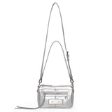 BIKER TWO-WAY MINI BAG IN SILVER