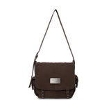 VINTAGE WASHED COTTON MESSENGER BAG IN BROWN